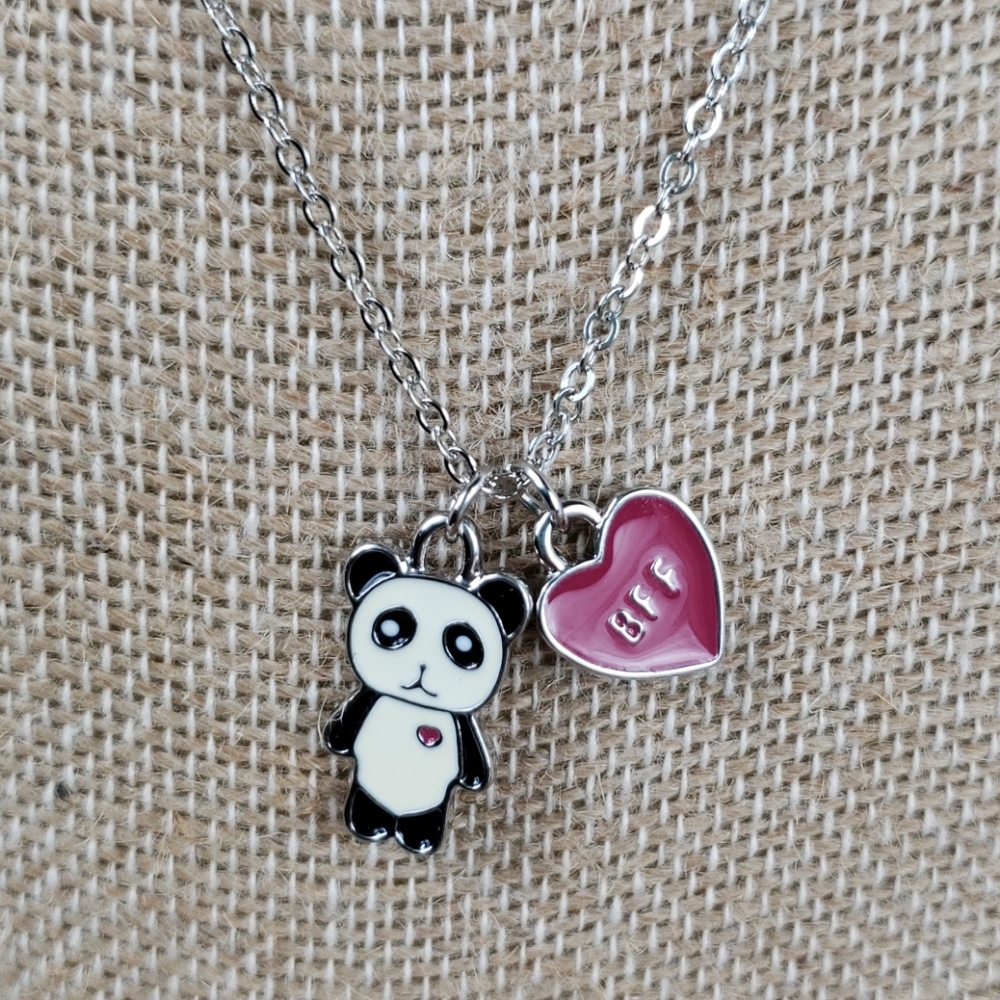 Panda BFF Necklace Silver Tone